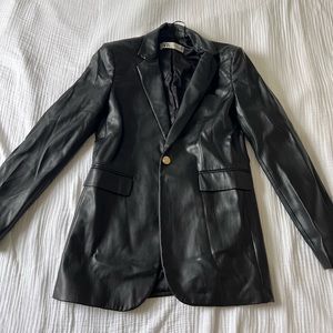 Zara Faux Leather Blazer sz M